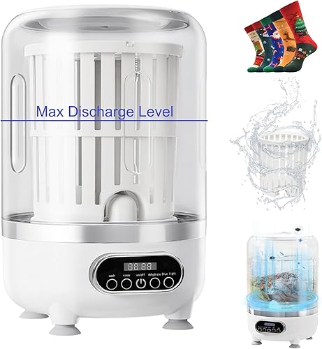 Lavadora de ropa interior mejorada de 3 litros con luz azul, mini lavadora portátil 3 en 1 para ropa pequeña, mini lavadora y secadora para