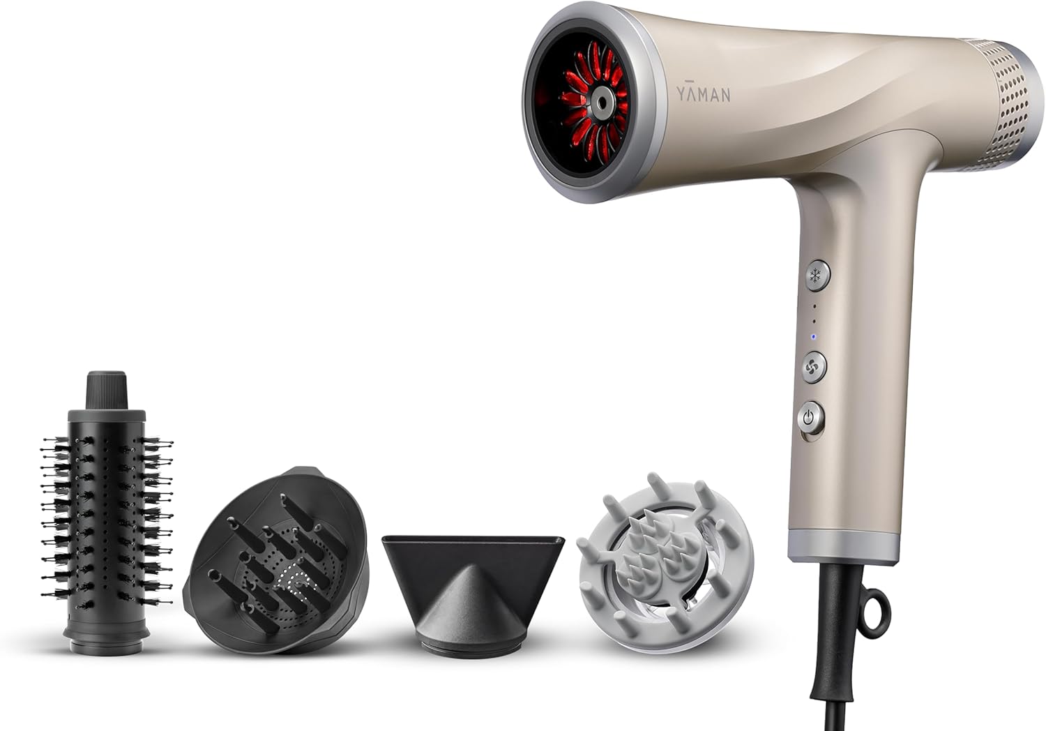 YA-MAN SPA Styler Blow Dry + Scalp Massage Essential Kit| Professional Hair Styling (Gold)