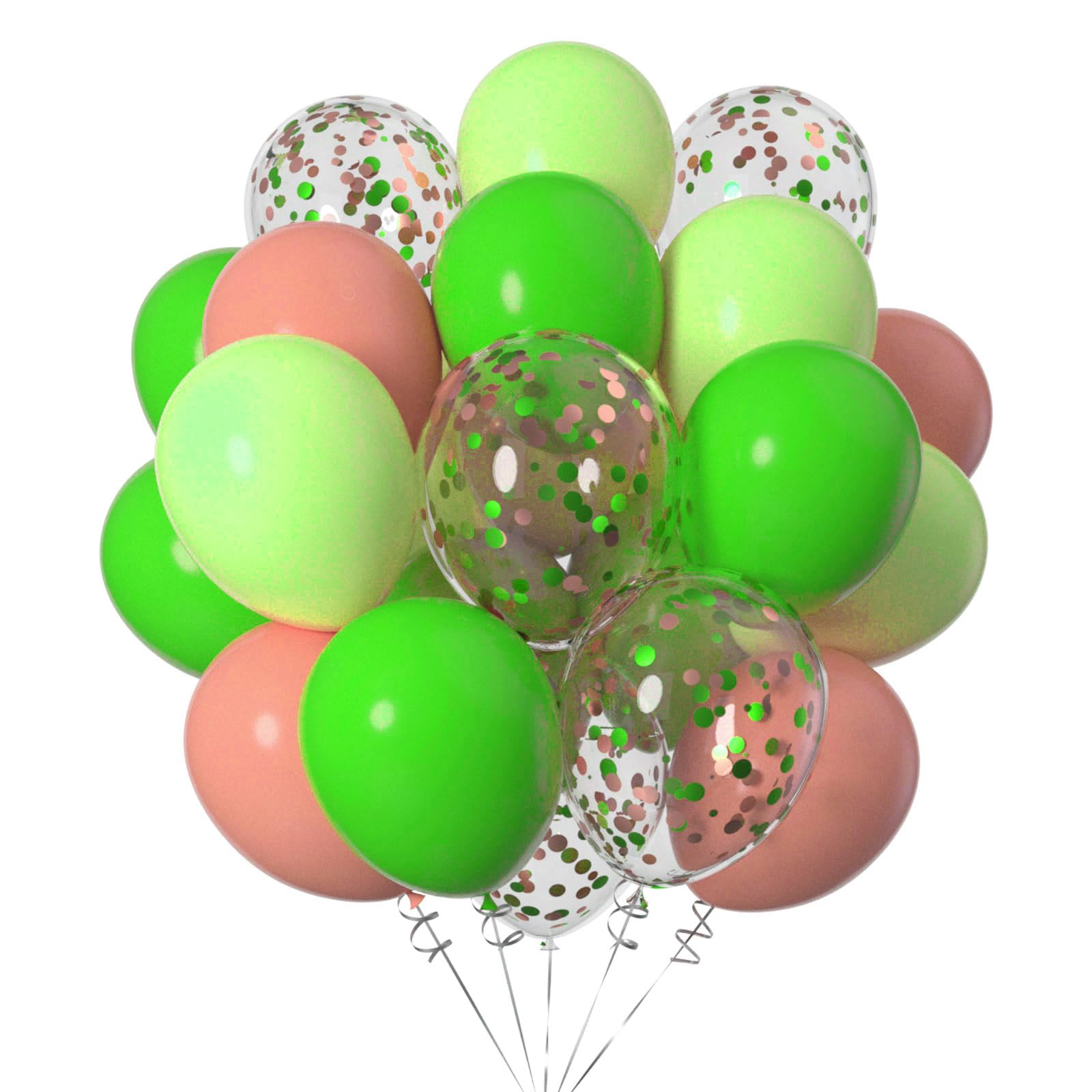 Green Pink Balloons,Green Light green and Pink balloons Confetti Latex Balloon for Party Decorations,12 Inch,Pack of 50
