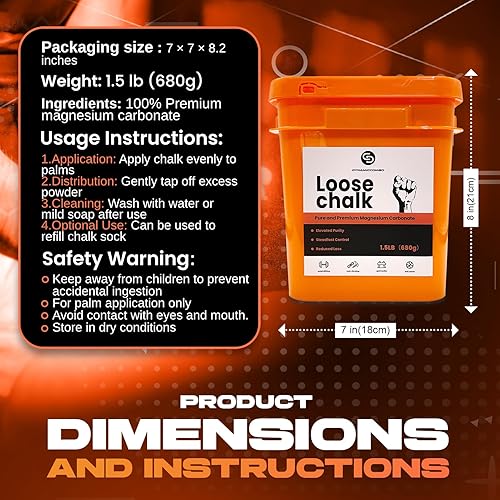 Miniatura 7 de Gym Chalk  Cubo de tiza en polvo de 1.5 libras para levantamiento de pesas, gimnasia, gimnasio y deportes múltiples