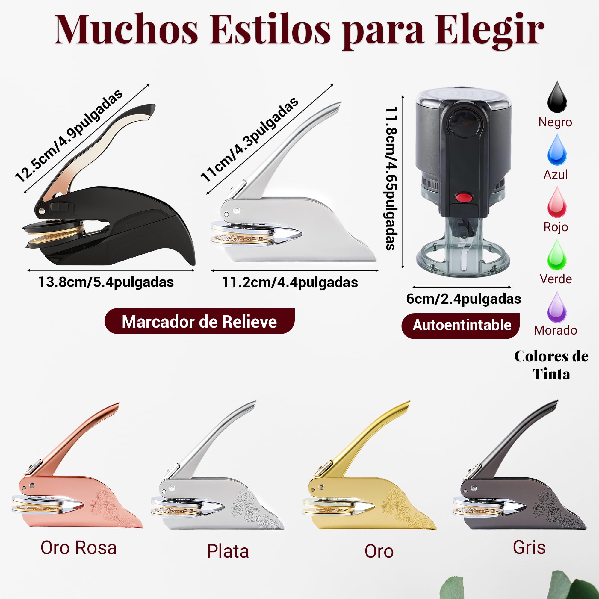 Easycosy Regalos Dia del Padre, Sello Libros Relieve Personalizado, Boda Embosador de Libros Ex Libris, Sello en Relieve Personalizado con Nombre, Embosser para Libro