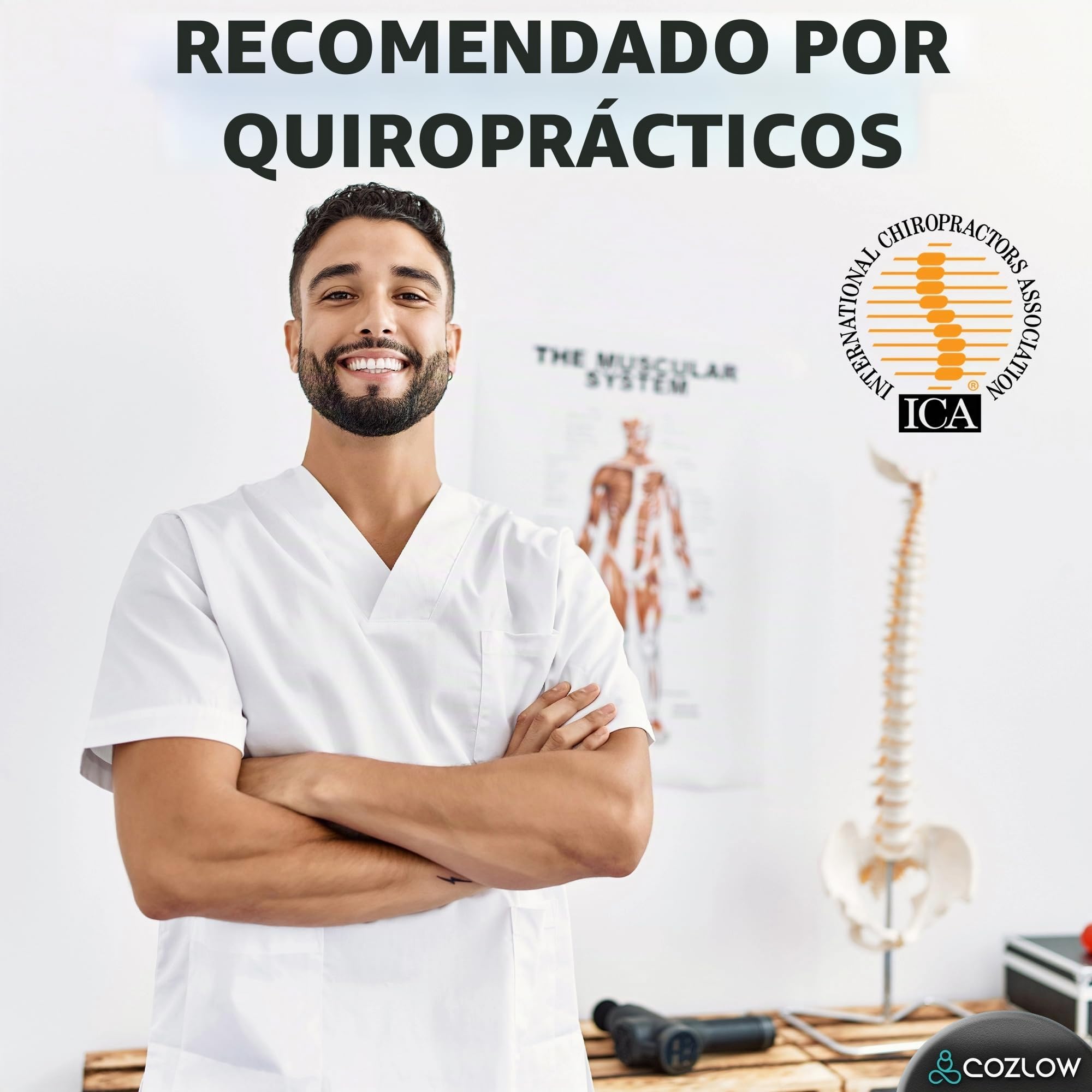 Herramienta de masaje de liberación de psoas - Negro - Estirador muscular flexor de espalda y cadera - Masajeador de tejido profundo de punto gatillo para aliviar el dolor - por Cozlow