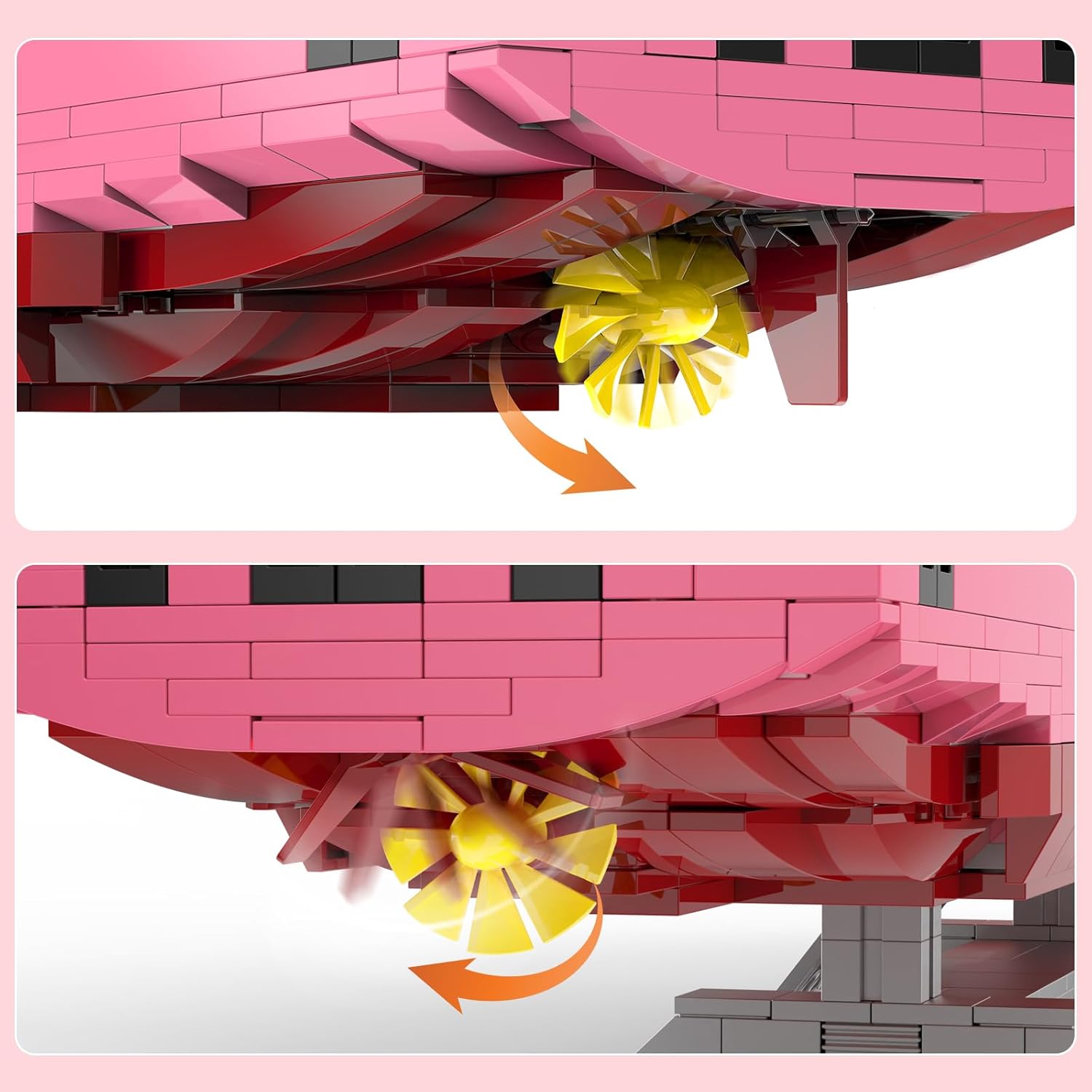 Large Cargo Ship Building Blocks Set with Pink Container, ONE Innovation Vessel Model Kit, City Freight Building Decoration, Shipping Boat Collection, Gifts for Adult, Nautical Enthusiast - 1446PCS