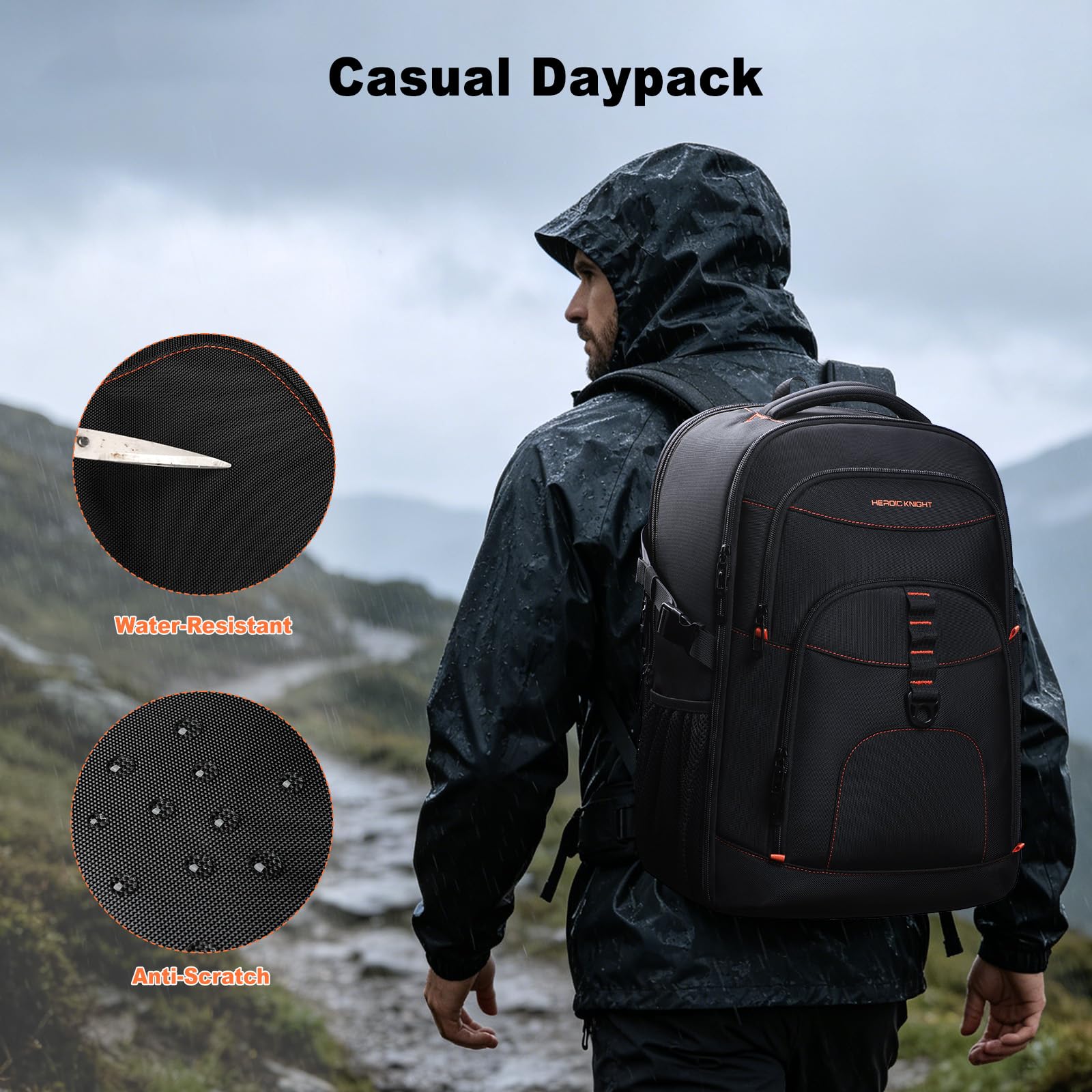Sac à Dos Voyage Extensible pour 17,3 Pouces Homme et Femme, Grand 50L