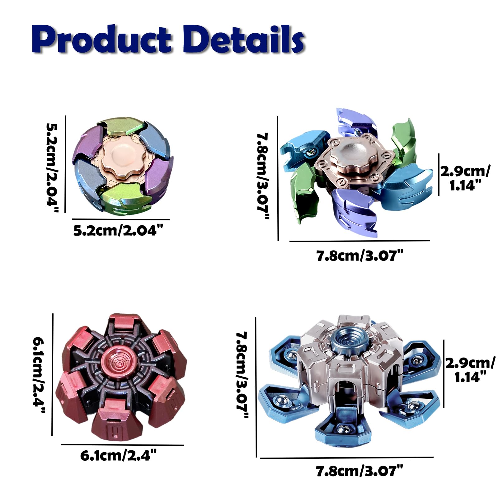 Echehi 3pcs Fidget Spinners, Automatic Opening and Closing Fidget Spinner - Image 2