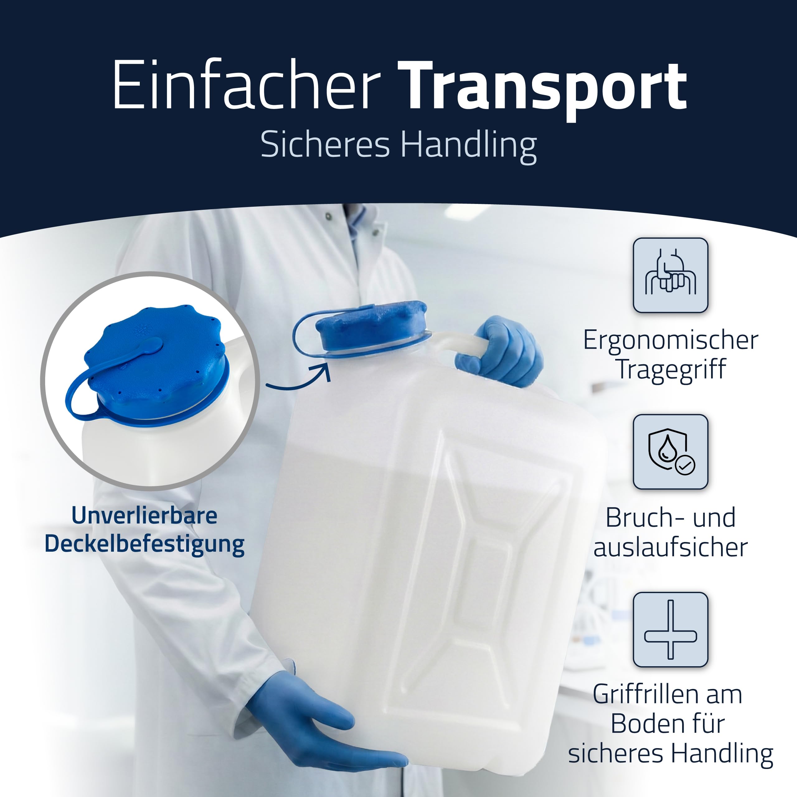 Hünersdorff GmbH Bidón de cuello ancho 31 L, PEAD natural, con protección UV