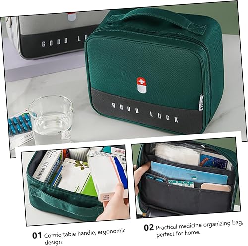 Miniatura 3 de Healeved 2 unids caja de medicina contenedores de almacenamiento organizador de medicina bolsa de medicina para viajes kit de primeros auxilios