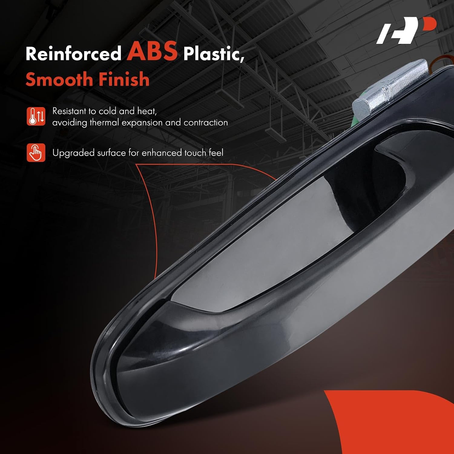 A-Premium Rear Left Driver Side Exterior Door Handle Compatible with Dodge Ram 1500 2002-2008, Ram 2500 2003-2009, Ram 3500 2003-2010, Ram 4500 5500, Dakota & Mitsubishi Raider, Smooth Black
