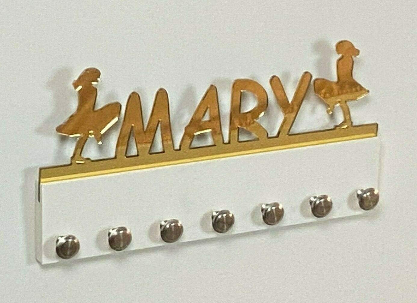 Custom Personalized Name Medal Holder, Irish Step Dancer Dancing Display Hanger Rack with Hooks for 60+ Medals, Ribbons, Sports 16'' Wide Awards, One Of A Kind Made To Order With Your Name On It
