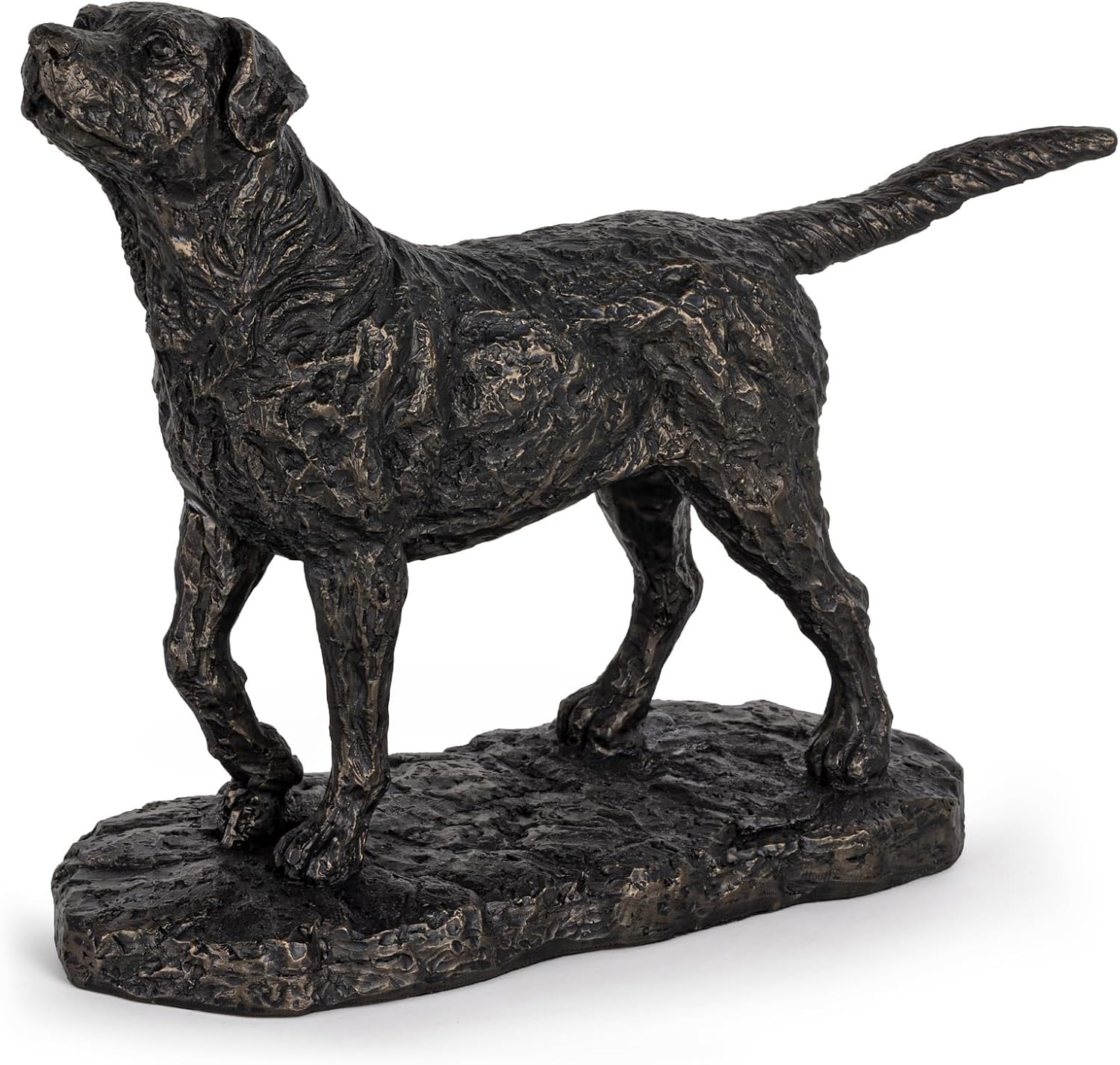 Labrador Retriever Dog Statue, Hand-Painted Resin Dog Figurine, Realistic Labrador Sculpture for Home Decor, Shelf Decor, Office Desk Decoration, Dog Lover Gift (Black)