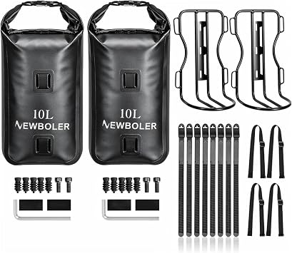 10L Bike Front Fork Bag Waterproof with Front Fork Racks 1Pack/2Packs, Lightweight Dry Bag Bicycle Fork Bags with Roll Opening Design for Mountain Bikes Road Bikes
