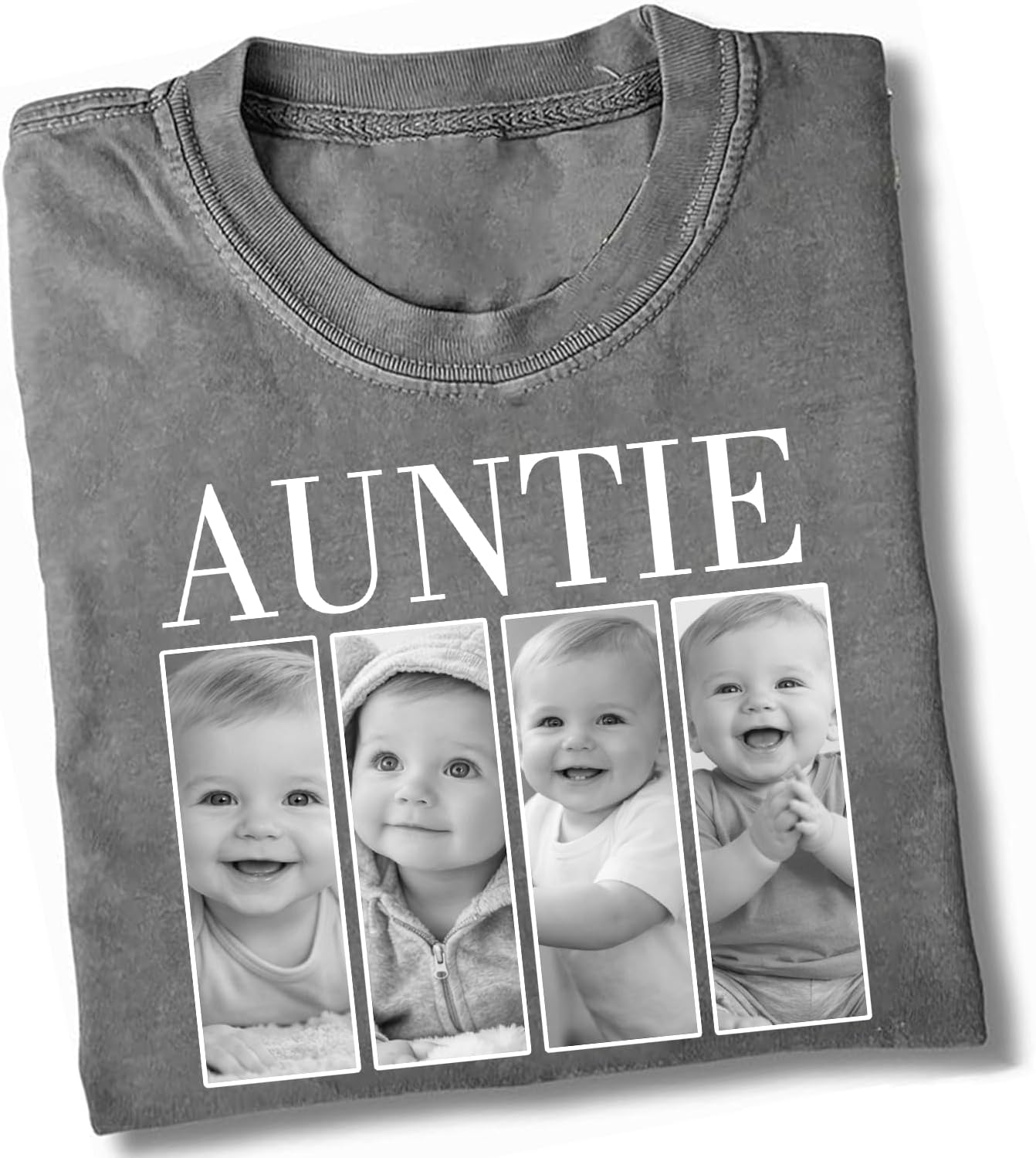 NAZENTI Personalized Grandma Shirt, Custom Shirts with Photo Kids, Vintage T-Shirt, Mothers Day Shirt Gifts for Nana, Mimi
