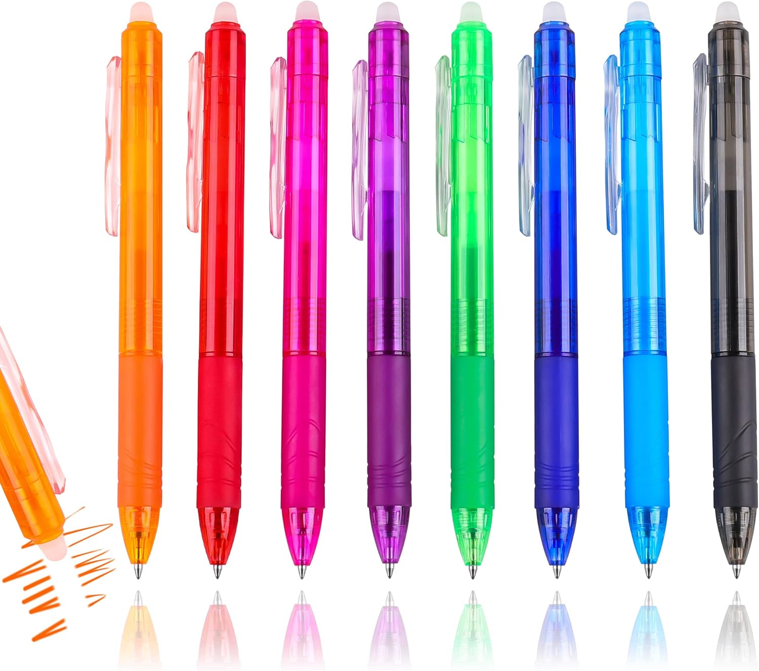 RIANCY Erasable Gel Pens Clicker 8 Colors Retractable