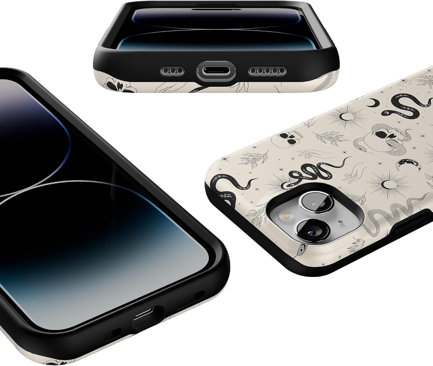 Casely iPhone 14 Case | No Further Explanation | Snakes & Skulls | Bold Protective Design | Compatible with MagSafe