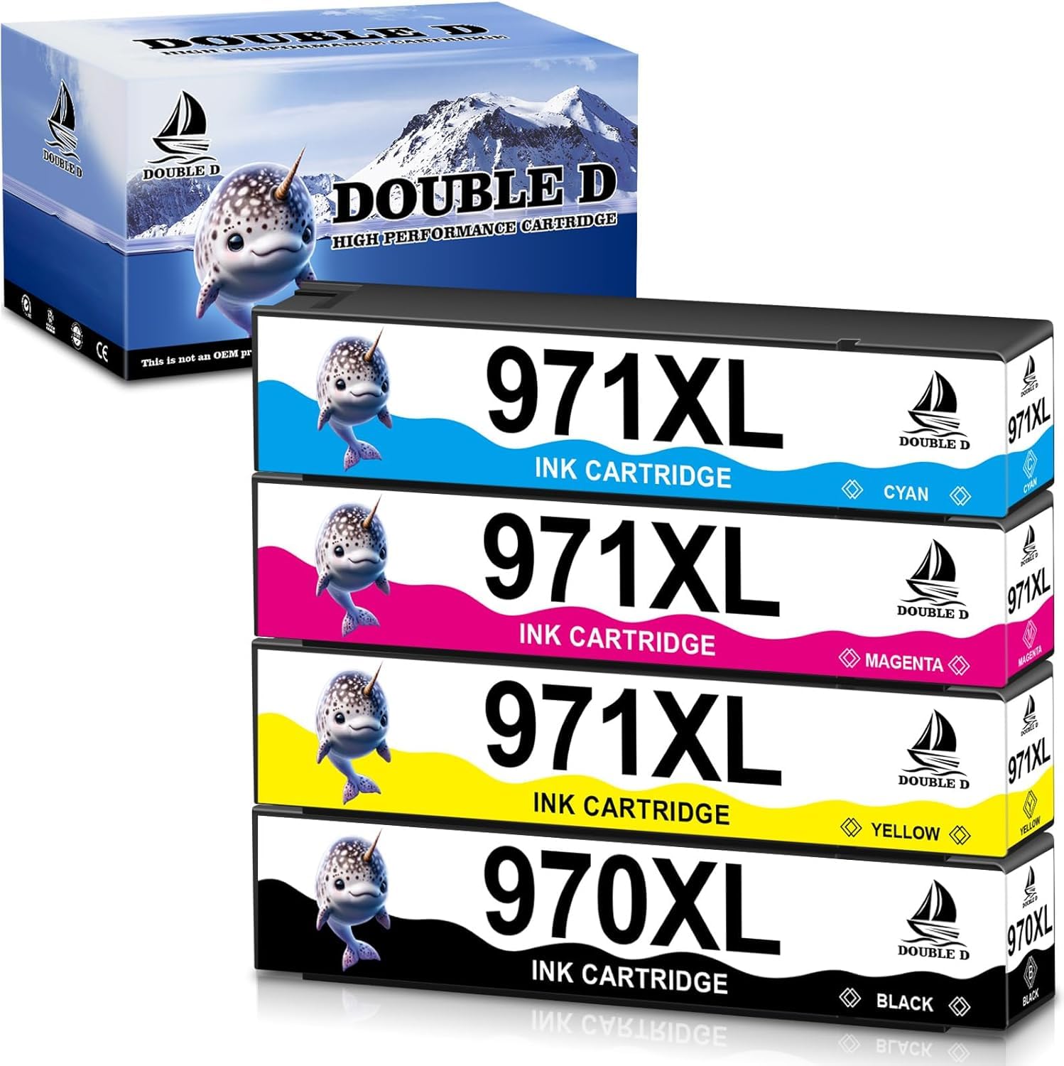 DOUBLE D 970XL 971XL pour HP 970 XL 971 XL Multipack Cartouches d'encre Compatible pour HP OfficeJet Pro X476dw X451dw X551dw X576dw Imprimante(1 Noir,1 Cyan,1 Magenta,1 Jaune)