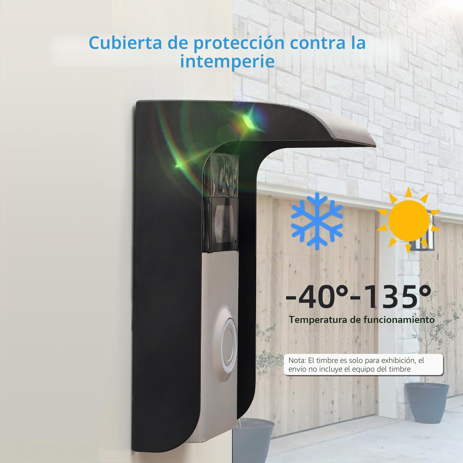 Video timbre de puerta protección contra la lluvia Exterior, cubierta de timbre, protección meteorológica Adecuada para Ring Doorbell/enchufe/cerradura de puerta