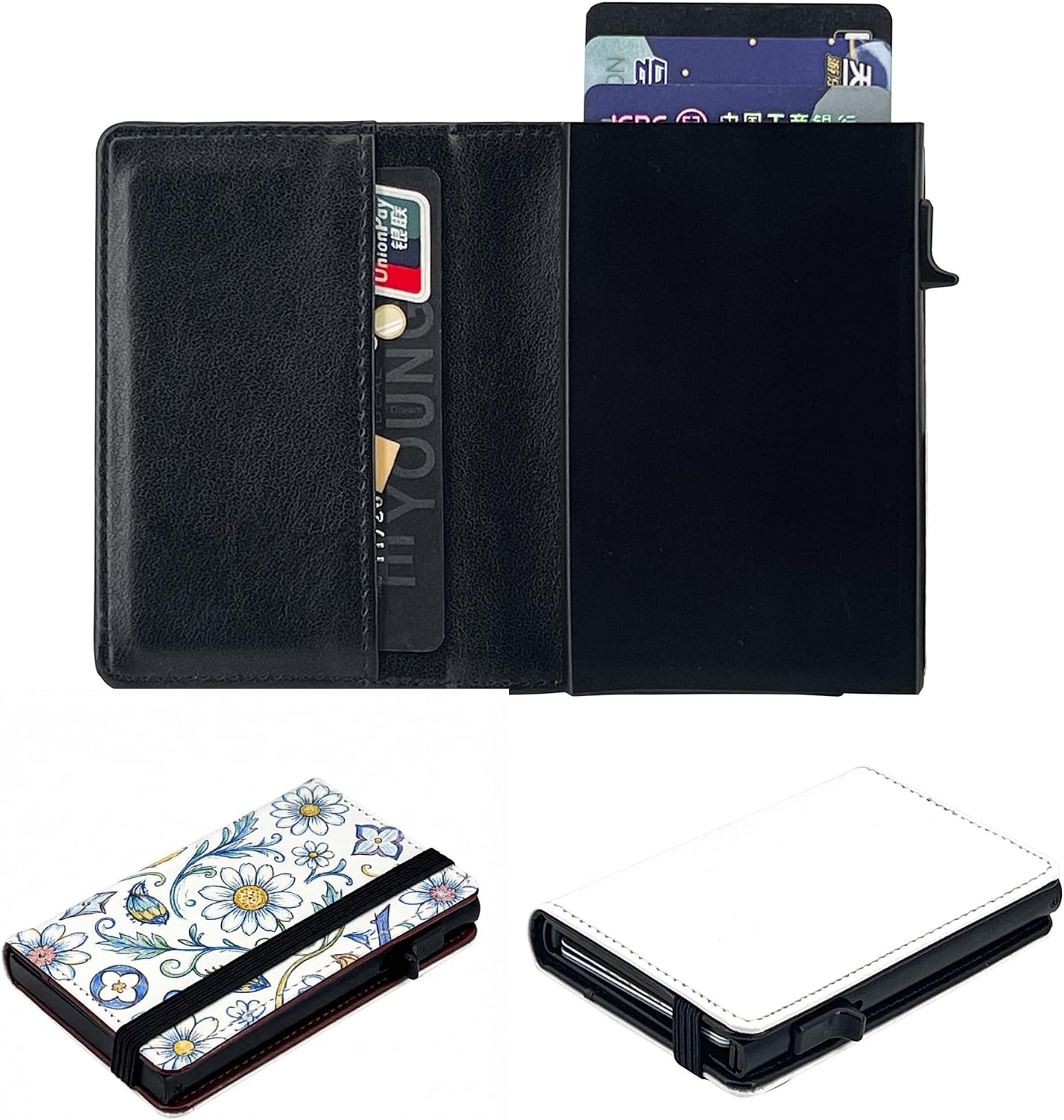 Limitronix 10 Pack Sublimation Blank PU Leather Card Holder Pop Up Card Case,Slim, Minimalist, Ultra Thin Mens Wallet Card Holder - Smart Wallet for Men