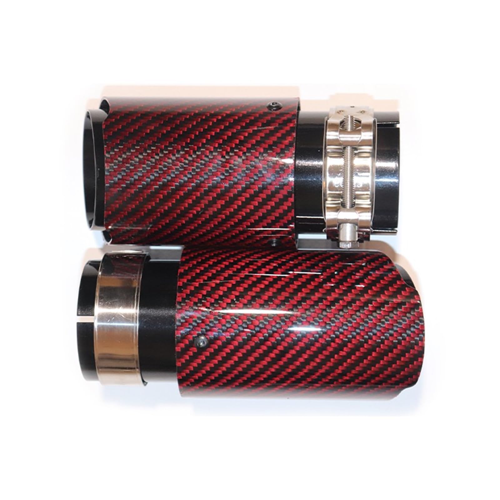 Cubierta Tubo Escape Automóvil 1 Uds Silenciador De Escape De Coche Punta De Tubo De Carbono Rojo Tubo De Cola Universal Tubo De Acero Inoxidable Borde Recto Silenciador Punta ( Tamaño : Other size co