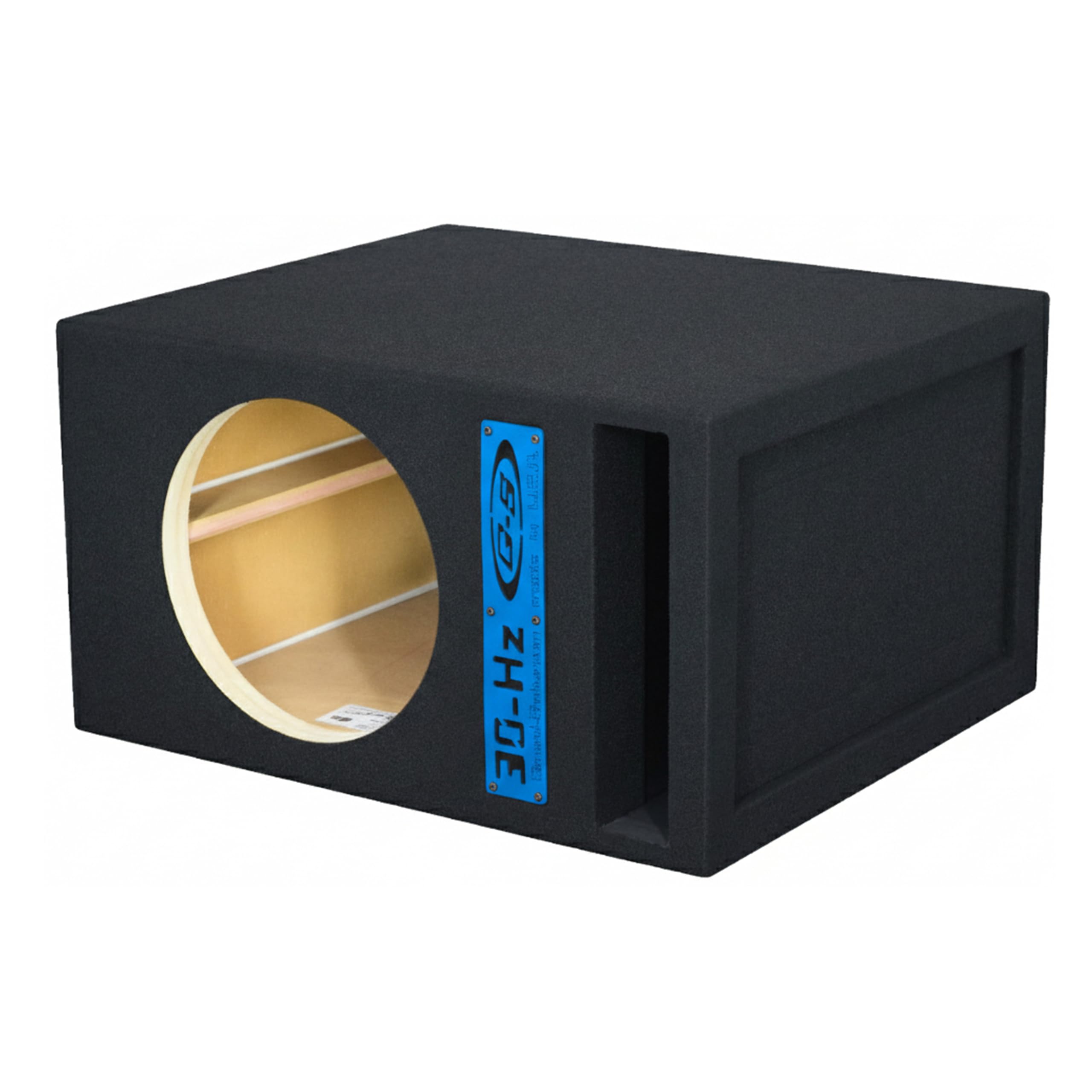 30HZ Reinforced Competition Single Ported Sub Box Sub Woofer Enclosure Speaker Box Car Audio Subwoofer Ground Shaker Box Ground-Shaker (Blue Plaque, 12")