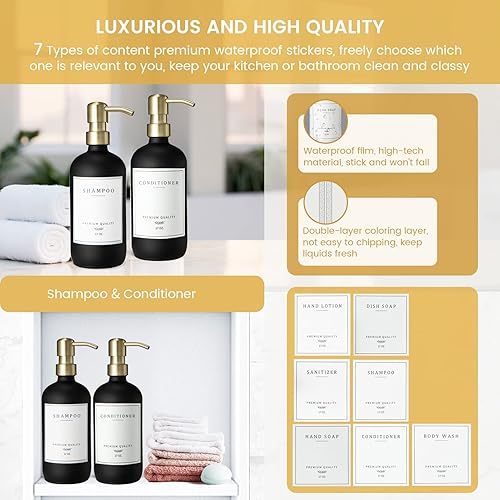 Miniatura 4 de Dispensador de jabón de vidrio para cocina, dispensador de jabón para platos y dispensador de jabón de manos, dispensador de loción a prueba de