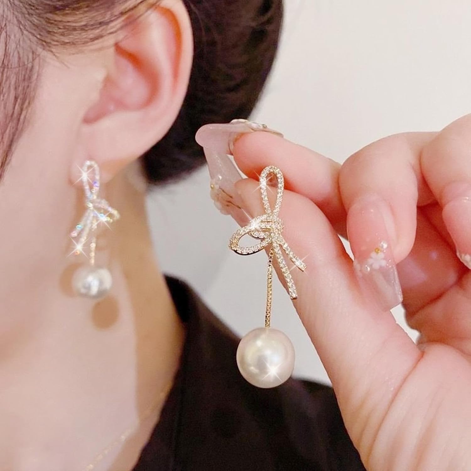 Handmade Pearl Earrings for Women Dainty Gold Pearl Earrings Baroque Pearl Drop Earrings for Women Pearl Jewelry Christmas Gifts for Women - Image 2
