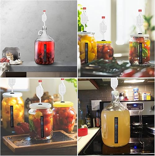 Miniatura 6 de Dbgogo Kit de esclusa de aire en forma de S, paquete de 5 esclusas de aire de doble burbuja Homebrew con ojales de cierre de aire, tapones para