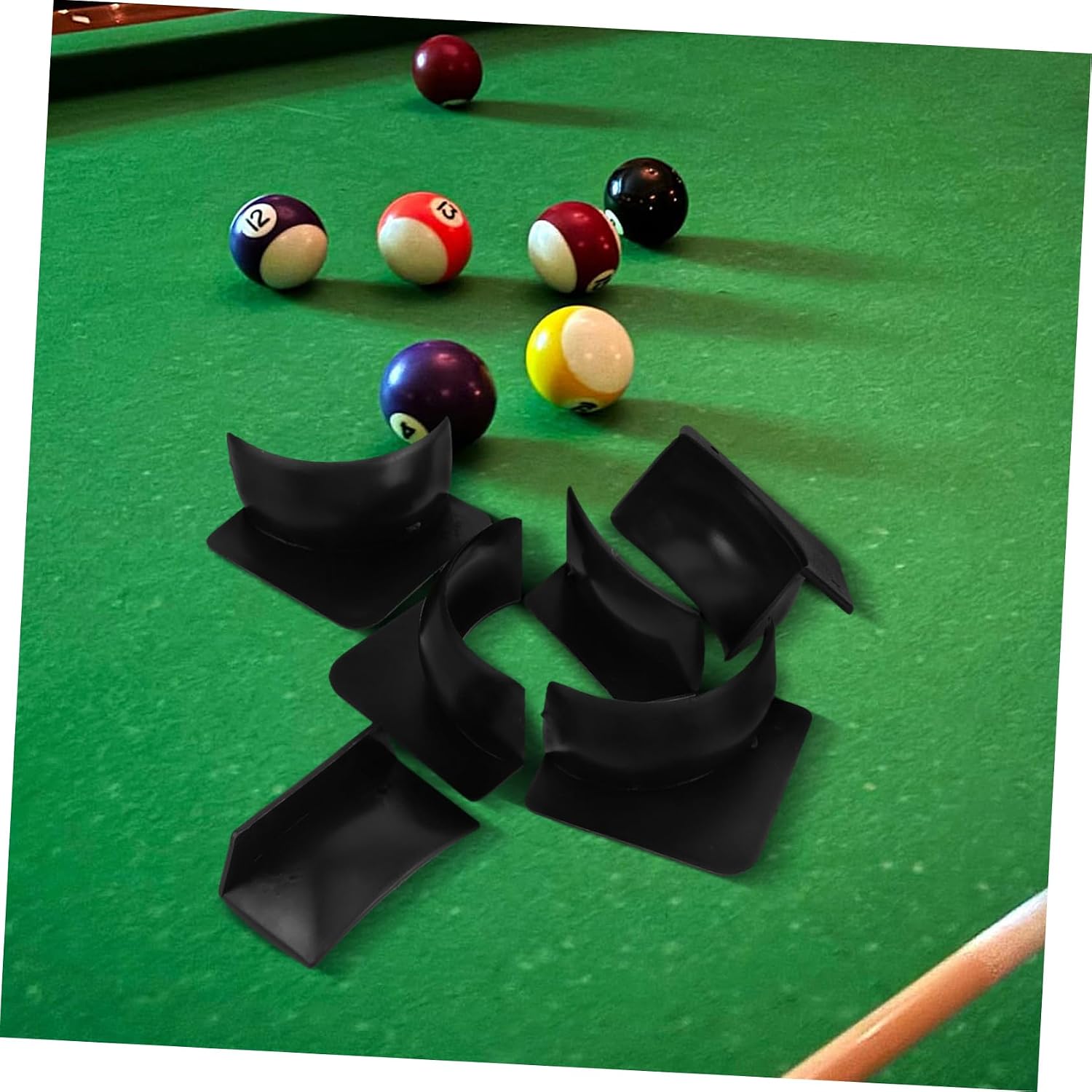 Kisangel 6pcs Pool Table Pockets Replacement Accessories for Boy Girl Billiard Side Pockets Midtail Design for Easy Storage and Retrieval