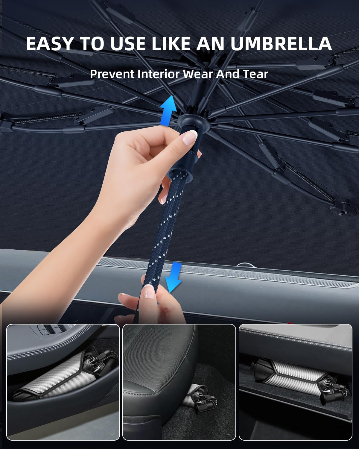 [Actualizado] Parasol para Parabrisas Hyundai Tucson 2022-2026, Parasol Plegable Bloquea Rayos UV & Calor, Protector Visor Solar Fácil de Instalar y Plegar, Accesorio Verano