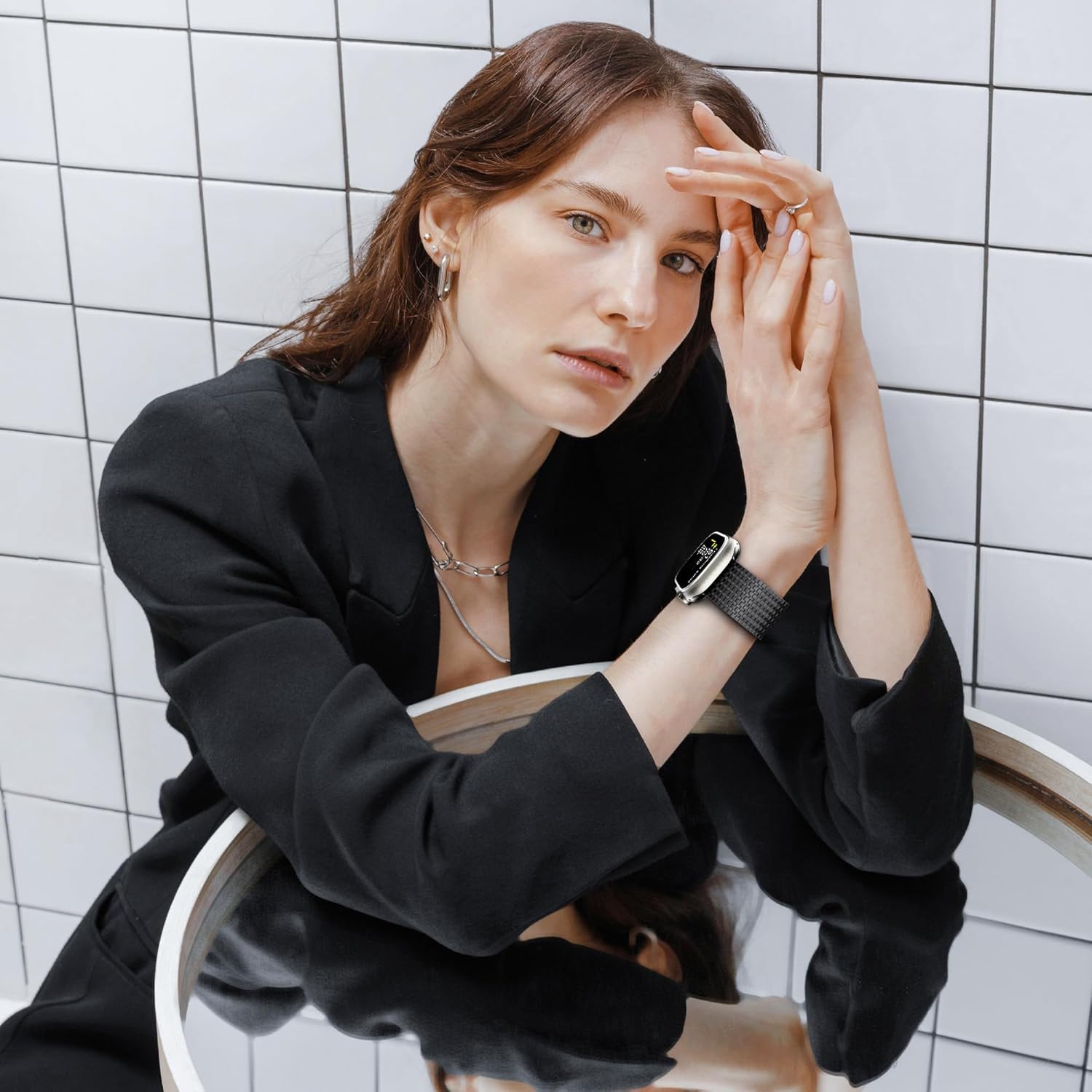 LULULOOK Milanese Mesh Loop Compatible with Apple Watch Band 49/46/45/44/42/41/40/38mm for Men Women, Stainless Steel Magnetic Buckle Strap for iWatch Ultra 3/2 Ultra Series 11 10 9 8 7 6 SE 5 4 3 - Image 6