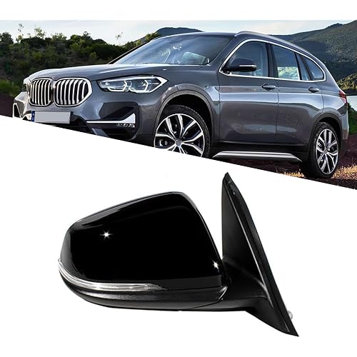 Side View Mirror Fit for 2017 2018 2019 2020 BMW X1 F49 Passenger Side Mirror Replacement Side Door Mirrors for BMW Accessories Side Mirror Assembly Car Rear View Mirror Electric Folding, Turn Light
