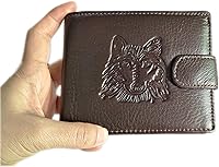 Vista 35 de Hombres Cool Eagle Wolf Caballo Totem Cuero Vaca Vertical Cartera Cremallera Multi-tarjeta Titular, Tótem de caballo, Minimalista