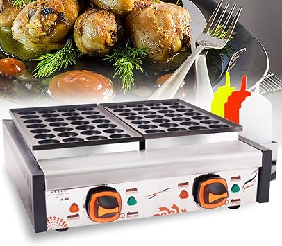 Commercial Takoyaki Pan, Electric Takoyaki Grill, 56pcs Octopus Meat Fish Ball Maker,for Street Food Stalls, Food Trucks