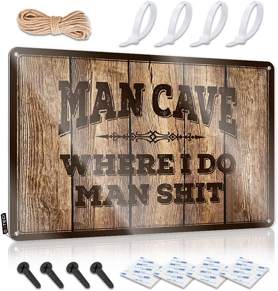 Tin Bar Signs Man Cave Where I Do Shit Tin Sign Outdoor Signs And Decor Funny Signs For Bar(20X30CM)
