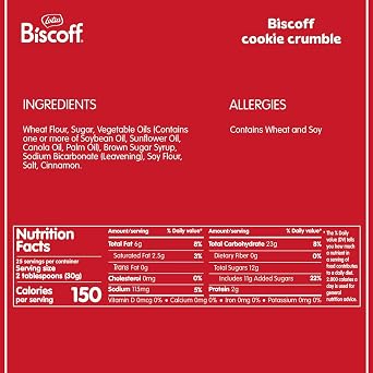 Lotus Biscoff Crumble - Crumbled Caramelized Biscuit Cookies - 1.65 lbs bag