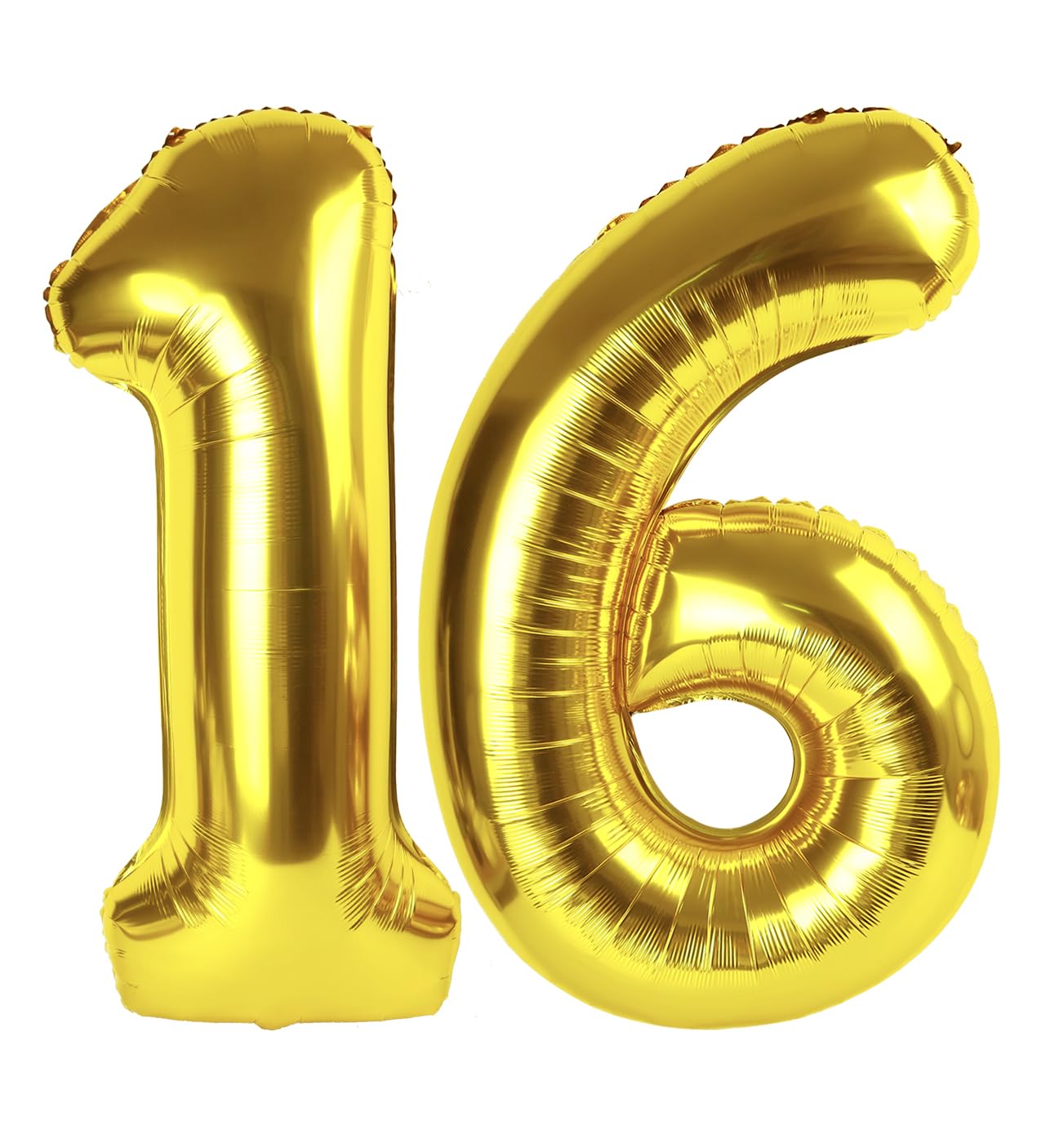Gold 16 Balloon - Number Balloon 40 Inch, 16th Gold Birthday Decorations