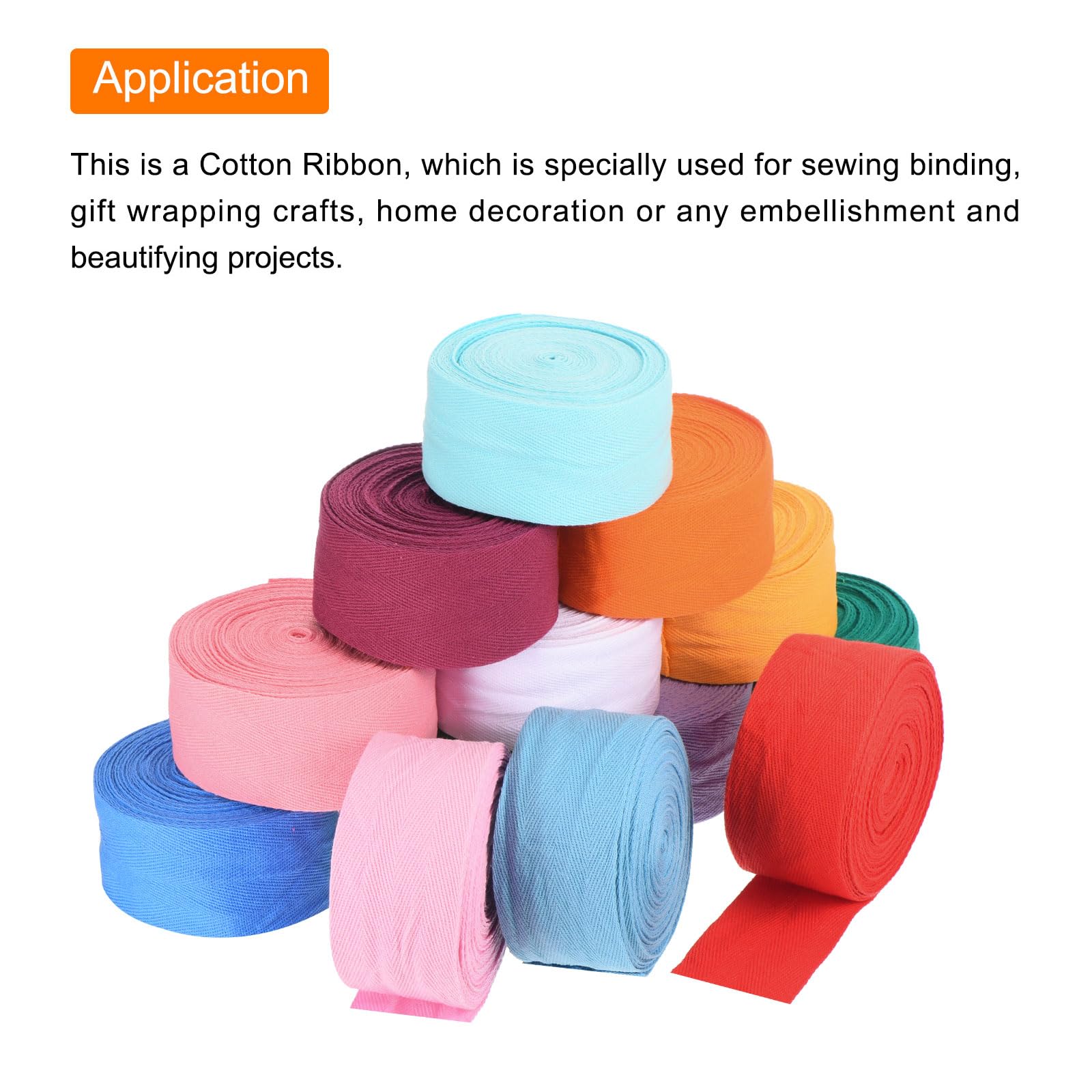 PATIKIL Cotton Twill Tape 2 Inch 10 Yards Cotton Ribbon Bias Binding Tape Herringbone Webbing Trim for Sewing Gift Wrapping Craft DIY Deep Coffee - Image 3