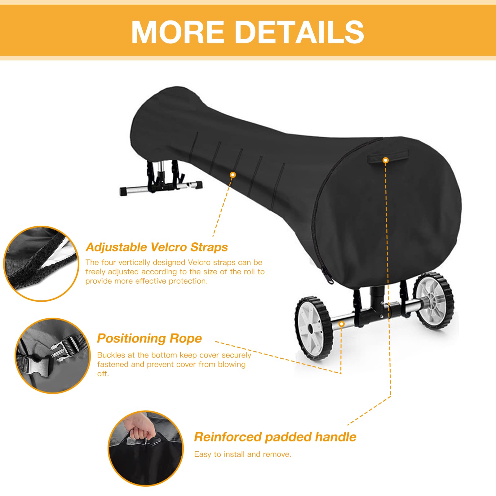 Enrouleur de Couverture Solaire Housse,Enrouleurs pour Bâche de Piscine Bache de Protection,Housse De Protection pour Enrouleur De Couverture Solaire pour Piscine Extérieur Intérieur20FT