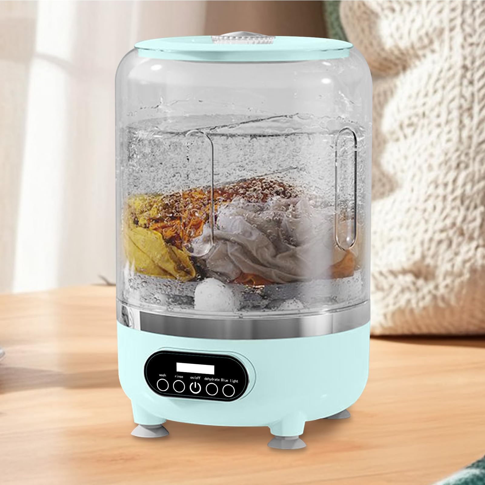 Lavatrice Portatile Lavatrice da Campeggio Lavatrice Portatile con Centrifuga Washing Machine 3l Lavatrice Specifica per Biancheria Intima Green