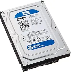 Western Digital Blue WD5000AZLX 500 GB 7200 RPM 32 MB Cache SATA III 6.0 Gb/s 3,5 polegadas Disco rígido interno para desktop [Renovado]- de 1 ano