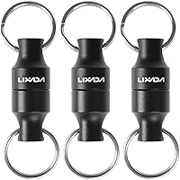 Vista 12 de LIXADA Soporte de liberación de red magnética para pesca Zinger Retractores de red de pesca con mosca, clip magnético, conector de red de aterrizaje