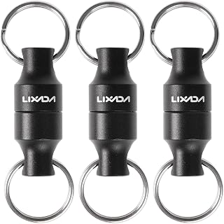 Lixada Magnetic Net Release Holder Fishing Zinger Retractors Fly Fishing Net Keeper Magnet Clip Landing Net Connector with Coil Carabiner Clip Magnetic Net Release