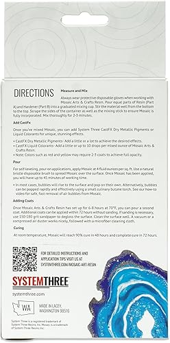 Miniatura 4 de System Three Resins 0520k14 Mosaic Arts and Crafts Resina de revestimiento epoxi de dos partes, kit de pinta