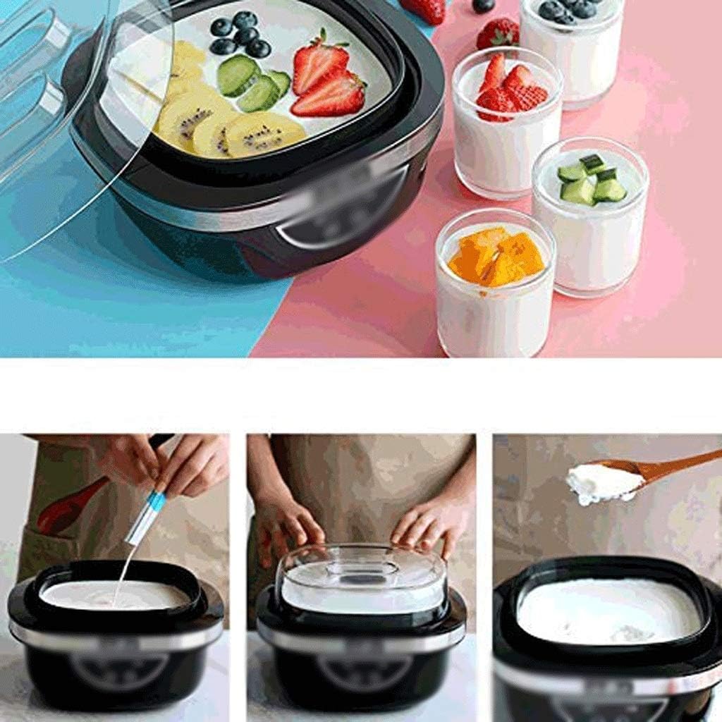Yogurt Maker Household Automatic Adjustable Temperature Time Automatic 4 Glass Split Cup Liner Perfect for Baby, Children