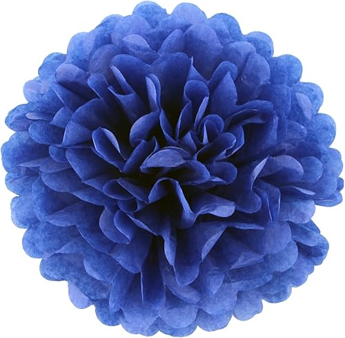 Miniatura 4 de HEARTFEEL 30 guirnaldas patrióticas de papel de seda con pompones plateados, azul marino, rojo, blanco, borlas, decoraciones de fiesta rojas y