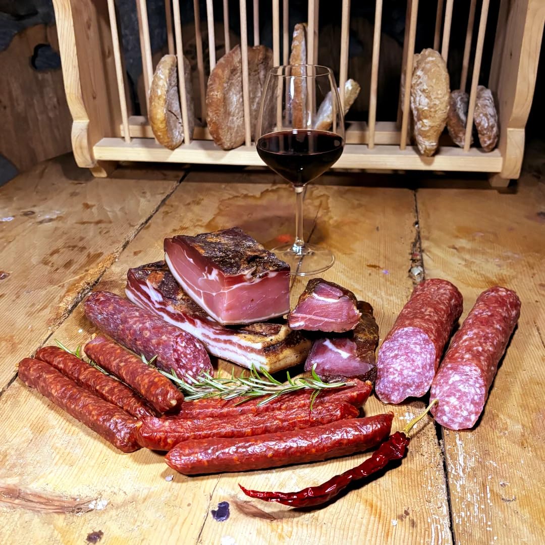 Gourmet Degustationspaket – Südtiroler Spezialitäten Paket – Speck, Salami, Kaminwurzen handwerklich hergestellt & traditionell veredelt