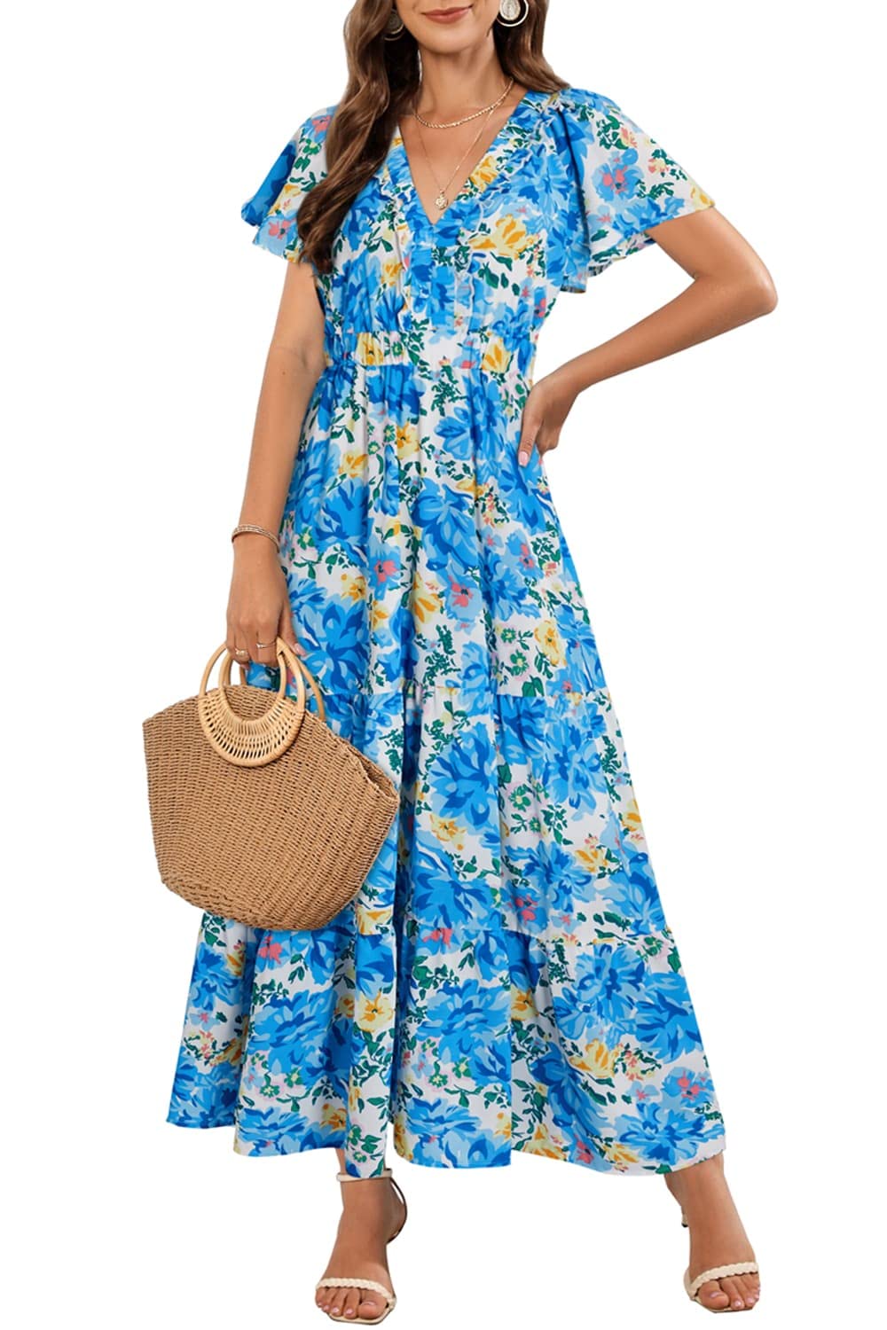 Ouges Clothing For Women OUGES Summer Maternity Maxi Dress