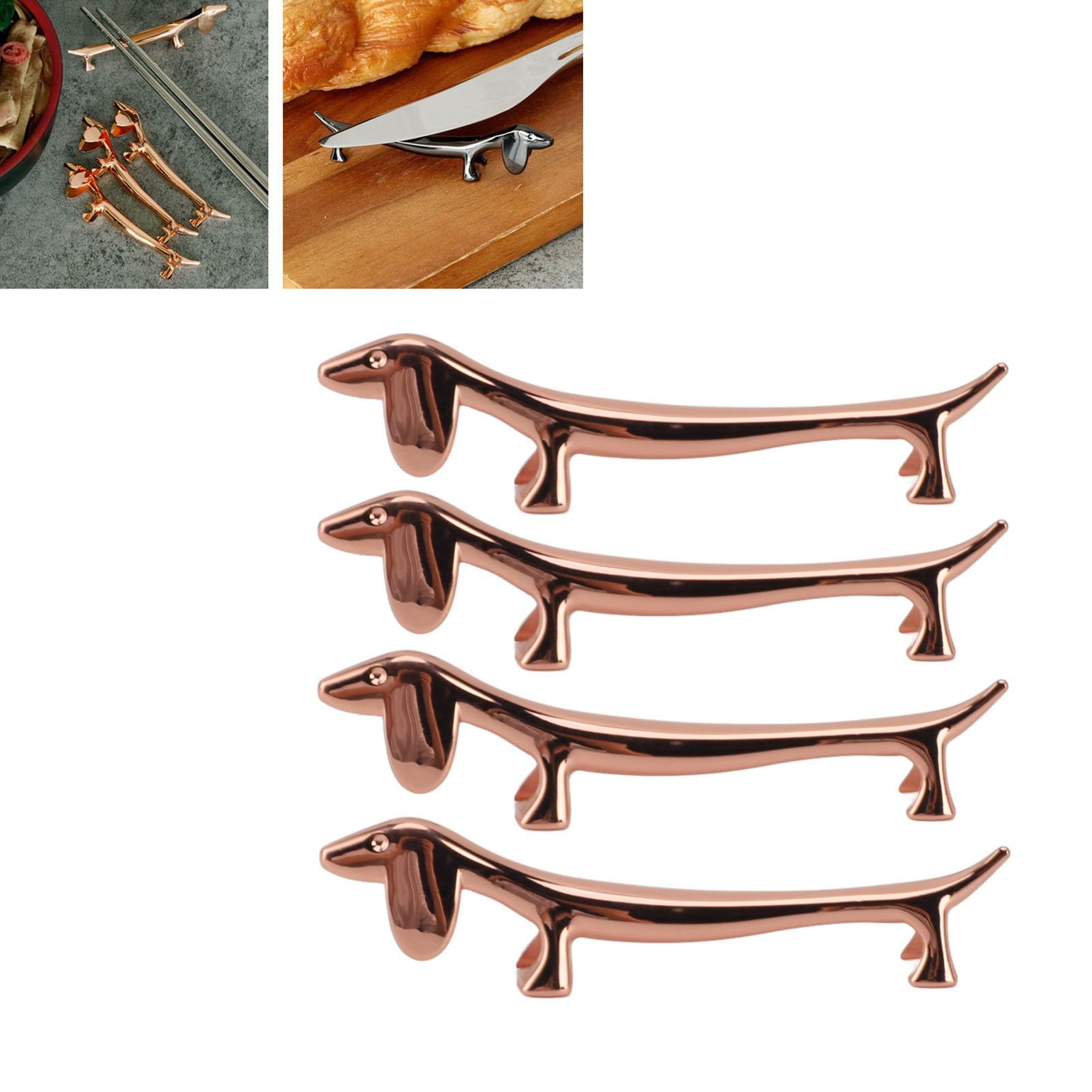 Soporte para Palillos para Cachorros, Resistente, Fácil de Limpiar, para Restaurante (Perro Salchicha Negra)