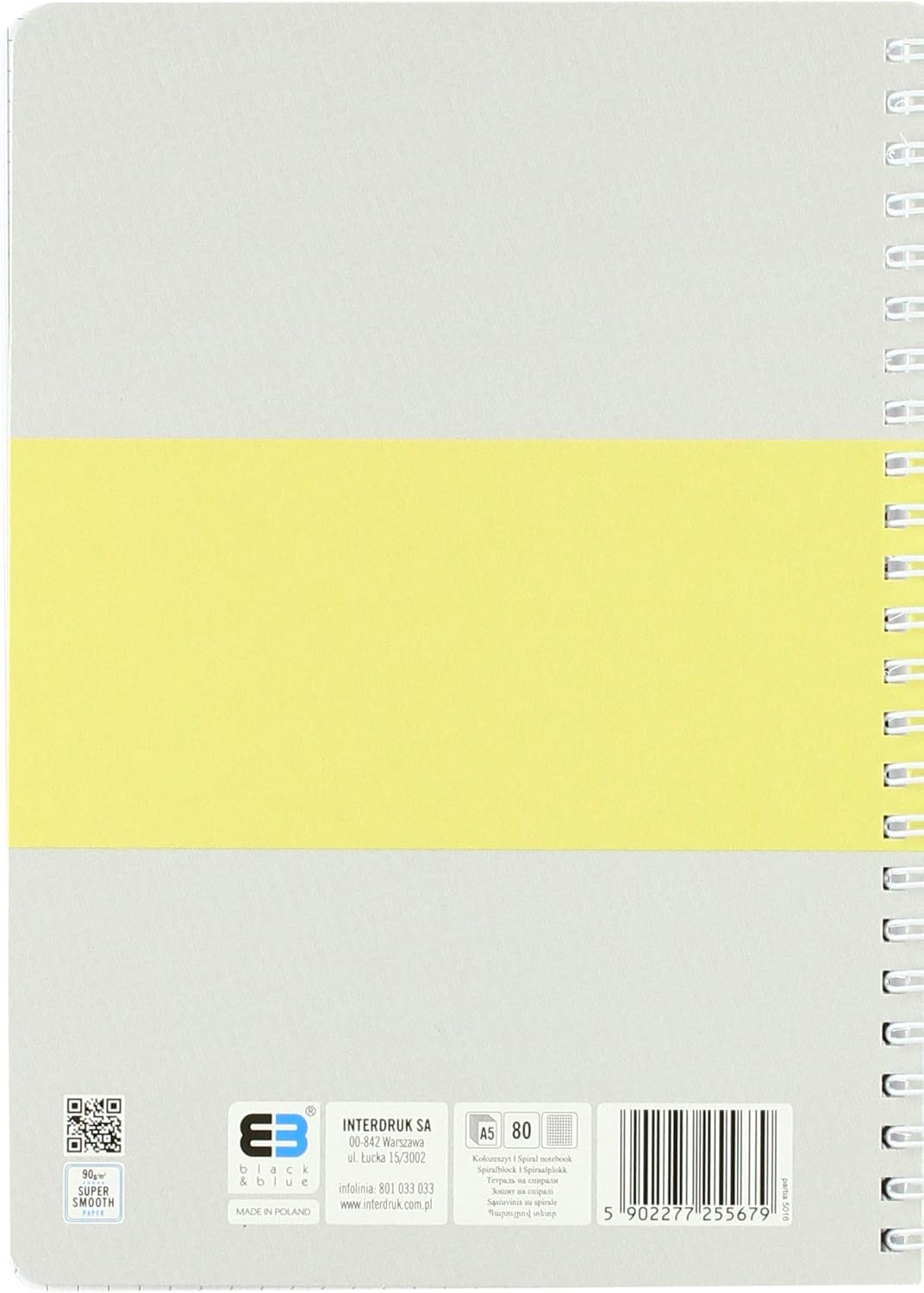 Interdruk KO OZA580BBP Spiral Notebook A5 80# B&B Pastel, Multi-Color