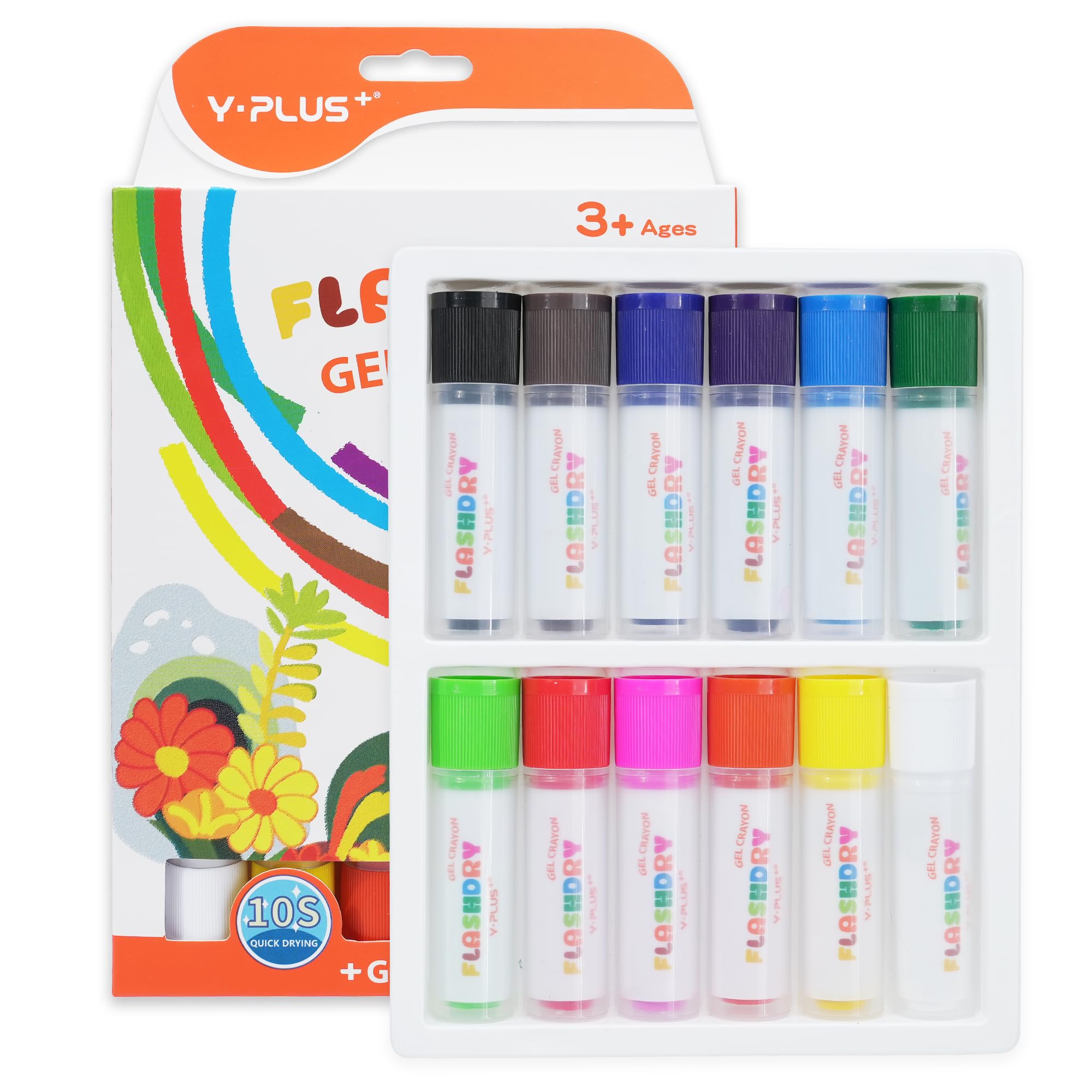 YPLUS Paint Sticks – Exceptional Paint Pens, Paint Crayons, Gel Crayons for Kids, 12 Colors
