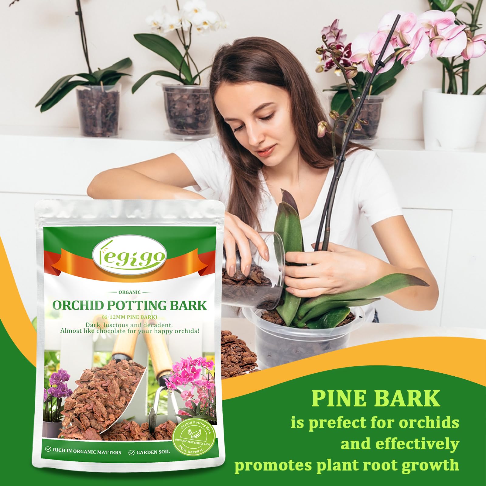 Organic Orchid Bark Potting Mix - 2 Quarts -5 Organic Orchid Bark Potting Mix - 2 Quarts -5